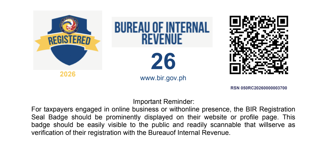 Official BIR Registration Seal for Scriptline Online Tutorial Service